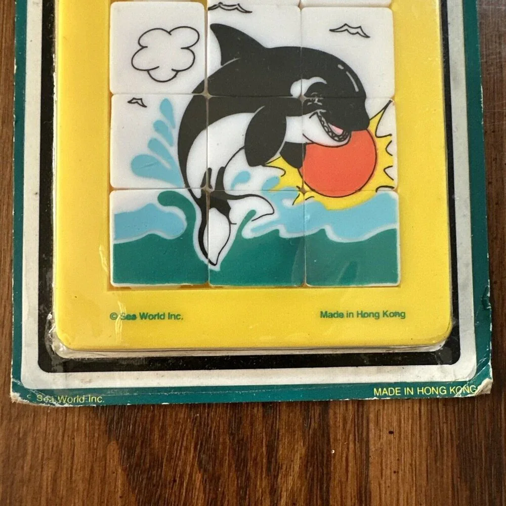 Vintage Sea World‎ SeaWorld Shamu Orca Sliding Puzzle Tile Slide Puzzle